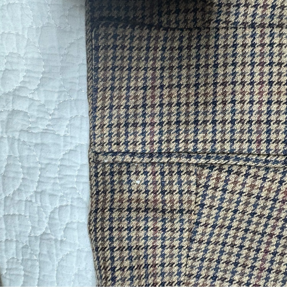 Vintage Ralph Lauren Chaps Blazer Made in Canada Silk Wool Houndstooth 40R - Picture 9 of 16